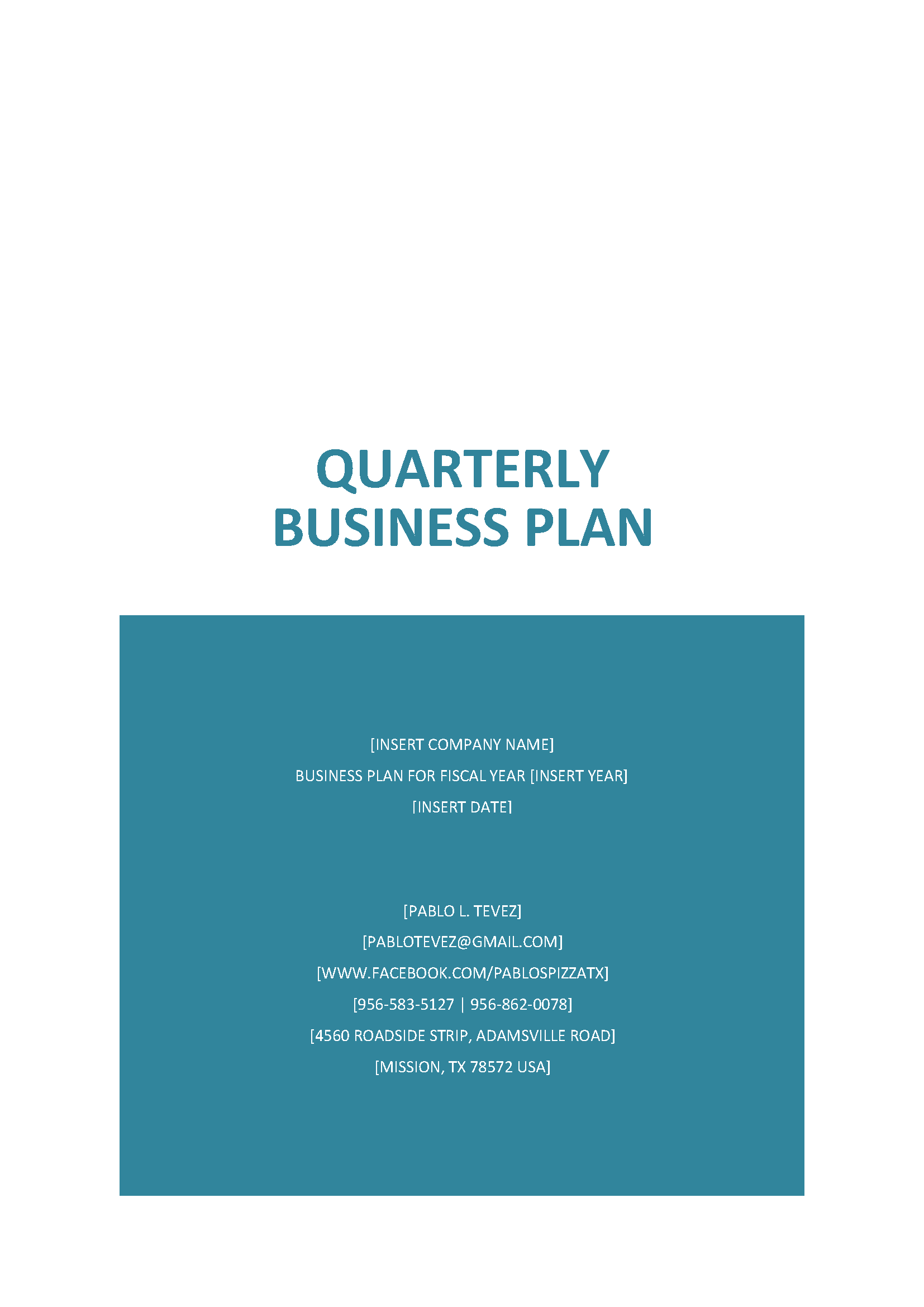 9 - Quarterly Business Plan Template